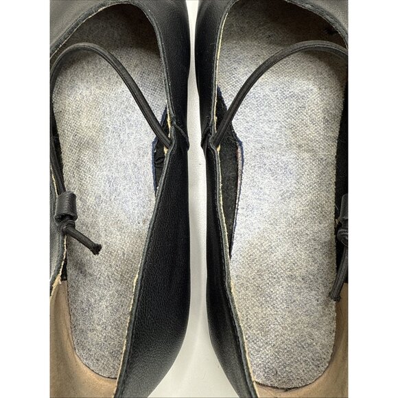 Empress Women's Black Leather Mary Jane Flats Size 39 Missing insoles - Picture 6 of 11